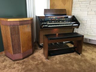 Vtg Hammond Organ Model 2307m W/ Leslie 720 Speaker