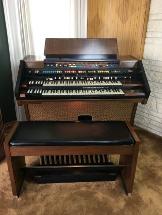 Vtg Hammond Organ Model 2307m W/ Leslie 720 Speaker 2