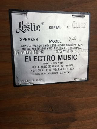Vtg Hammond Organ Model 2307m W/ Leslie 720 Speaker 9