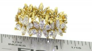Designer vintage 18K gold 5.  0CT VS Marquise diamond floral eternity band ring 3