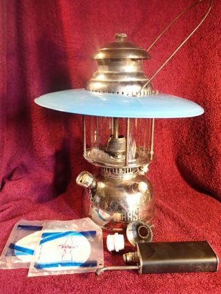 " Hasag " Vintage Antique Gas Lamp Lantern With Shade & Parts Set