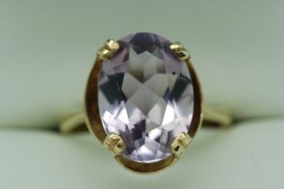 Lovely Vintage 1970s 9ct Gold And 6.  5ct Amethyst Ring - Size K1/2