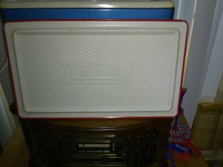 Vintage Rare 1976 Bicentenial Coleman Cooler Metal w/Handles - Red White Blue 8