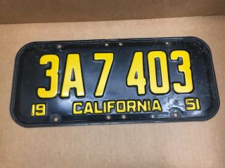 RARE PAIR 1951 DMV CLEAR (CALIFORNIA) 3A7403 LICENSE PLATE - VINTAGE - 5