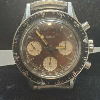 Vintage Turtle Swiss Chronograph Watch Wristwatch Le Phare