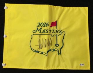 DONALD TRUMP SIGNED 2016 Masters Flag W/ Beckett LOA RARE 2