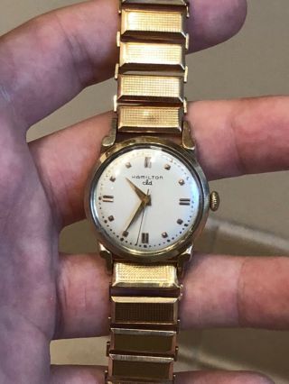 Vintage Solid 14k Gold 1953 Hamilton Cld Women’s Wristwatch