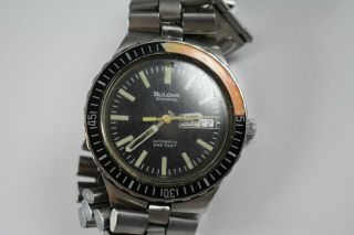 Vintage 1974 N4 Bulova Snorkel Automatic 666 Day Date Calendar Diver Mens Watch 3