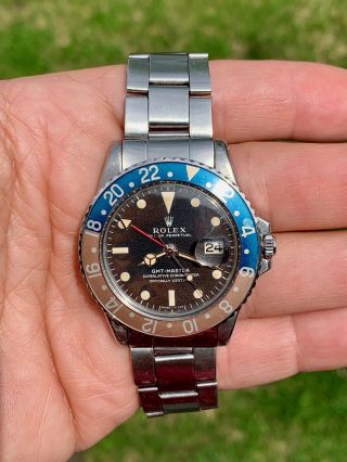 Vintage Rolex 1675 GMT Master TROPICAL DIAL Box and Papers 4
