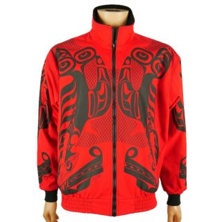 Vtg Nytom Makah Native American Totem Art Tribal Jacket Mens Sz M Red Black Rare