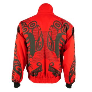 VTG NYTOM MAKAH NATIVE AMERICAN TOTEM ART TRIBAL JACKET MENS SZ M RED BLACK RARE 2