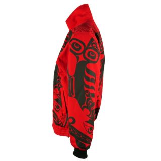 VTG NYTOM MAKAH NATIVE AMERICAN TOTEM ART TRIBAL JACKET MENS SZ M RED BLACK RARE 3