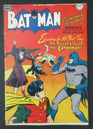 Batman 62 Dec 1950 Catwoman Returns Golden Age Caped Crusader,  Gd/vg Rare