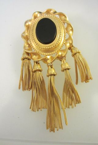 Karl Lagerfeld Fabulous Vintage Large Gold Tassel Brooch