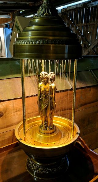 Vintage 70’s 3 Goddesses Table Top Rain Oil Lamp 36 " Creator 
