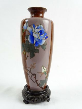 Antique Japanese Meiji Period Ginbari Cloisonne Enamel Vase Japan C1910