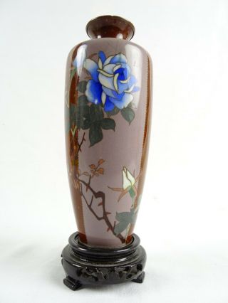 Antique Japanese Meiji period Ginbari Cloisonne Enamel Vase Japan c1910 2