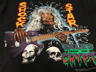 VTG 94 Tales From The Crypt Shock Star Movie Promo Shirt Sz L/XL Horror TV Rock. 2