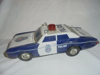 Vintage Battery Operated Police Car Tin Toy Parts