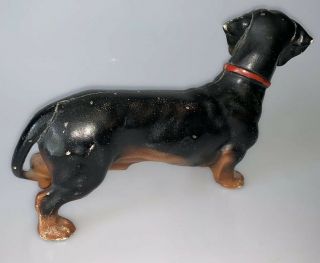 Rare vintage Hubley PA USA cast - iron Dachshund dog door stop 5