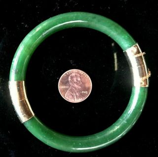 Sterling Silver Spinach Jade Bracelet 3 " Across