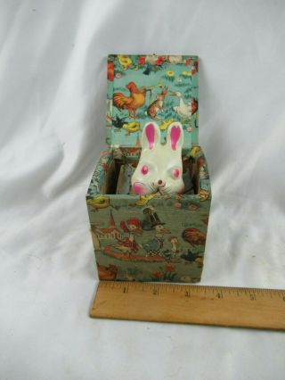 Antique Rabbit Jack In The Box Mechanical Toy Composition