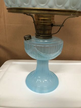 RARE Aladdin Short Lincoln Drape Kerosene Oil Lamp BLUE MOONSTONE 1 of 250 NOS 2