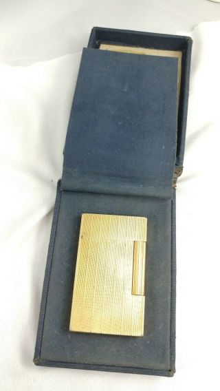 Vintage St Dupont De Paris Gold Plated Filled Lighter Box