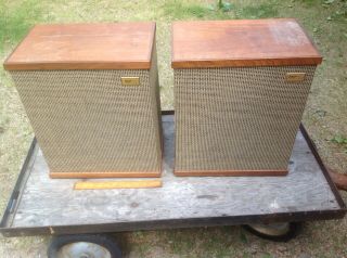 60s Vintage 3 Way Stereo Speakers,  Pilot Radio Corp.  Long Island City N.  Y.