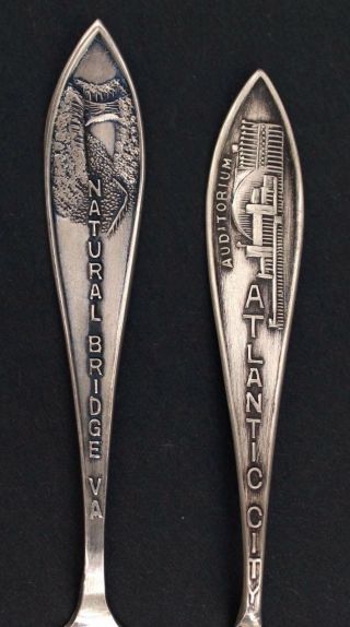 Antique Sterling Silver Souvenir Pickle Olive Forks Butter Knifes State Capitals 3