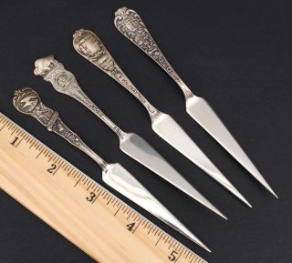 Antique Sterling Silver Souvenir Pickle Olive Forks Butter Knifes State Capitals 6