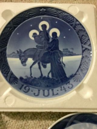 Antique Royal Copenhagen Christmas Plate 1943 - The Flight To Egypt