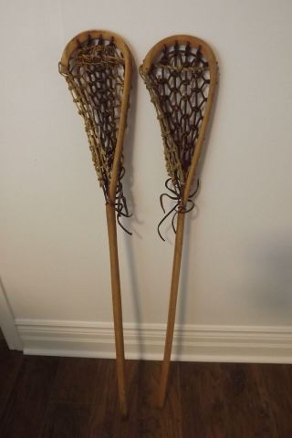 Vintage,  Mohawk,  Wood Lacrosse Stick,  Etienne Martin Oka Canada.  Rare