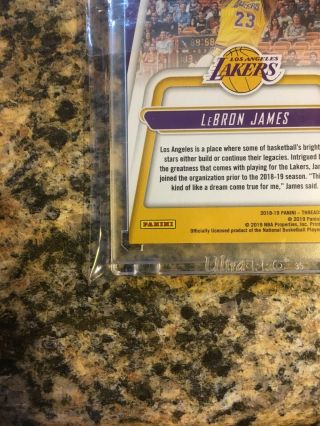 2018 - 19 Panini Threads Automatic LeBron James Dazzle Gold Parallel SSP RARE /10 11