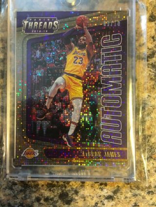 2018 - 19 Panini Threads Automatic Lebron James Dazzle Gold Parallel Ssp Rare /10