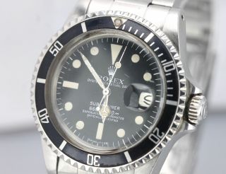 Vintage 1979 UNPOLISHED Rolex Submariner Date White 1680 Matte Black Dive Watch 2