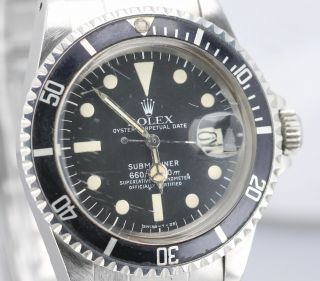 Vintage 1979 UNPOLISHED Rolex Submariner Date White 1680 Matte Black Dive Watch 3