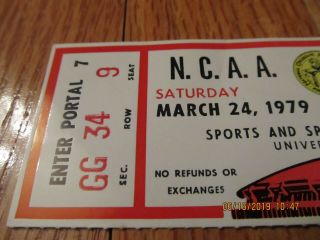 RARE 1979 NCAA FINAL FOUR BASKETBALL TOURNAMENT SEMI & FINAL TICKET STUBS 3