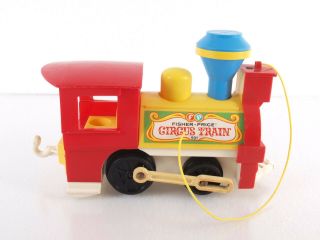 Vintage 1973 Fisher - Price Circus Toy Train Locomotive 991 Whistle Pull String