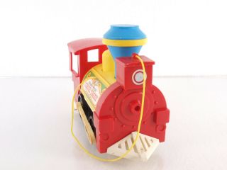 Vintage 1973 Fisher - Price Circus Toy Train Locomotive 991 Whistle Pull String 2