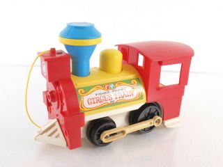 Vintage 1973 Fisher - Price Circus Toy Train Locomotive 991 Whistle Pull String 3