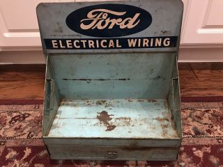 Vintage Ford Electrical Wiring Dealer Gas Service Station Metal Counter Display