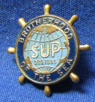 Pre - Wwii To Wwii Merchant Marine Brotherhood Of The Sea Sup Badge Pin