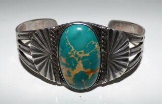 Antique Native American Cuff Bangle Turquoise Arrows Decoration Navajo Bracelet