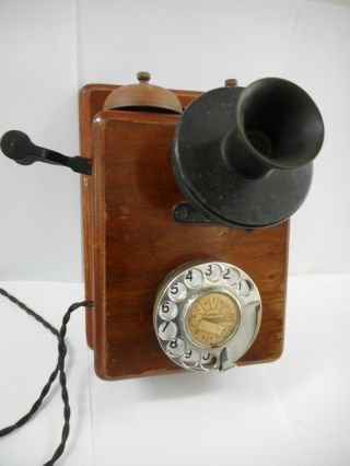 Antique Vintage Pmg Commonwealth Of Australia Wooden Dial Wall Phone
