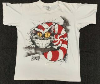 Vtg Alice In Wonderland T Shirt Chesire Cat Xl Andazia