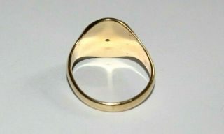 VINTAGE 9CT GOLD DIAMOND SIGNET RING.  STARBURST.  MALE / FEMALE.  UNISEX.  SIZE P. 6