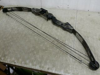 Vintage 1990 Bear Black Bear Compound Bow,  30 " Draw Length,  65 Pound Draw Weight