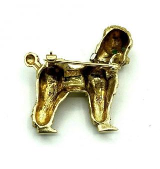Vintage 18K Yellow Gold & Diamond Merrin Fifi Poodle Pin Brooch Dog 2