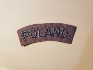 Ww2 British Army " Poland " Uniform Tab/patch - Twill Back - Exc Cond